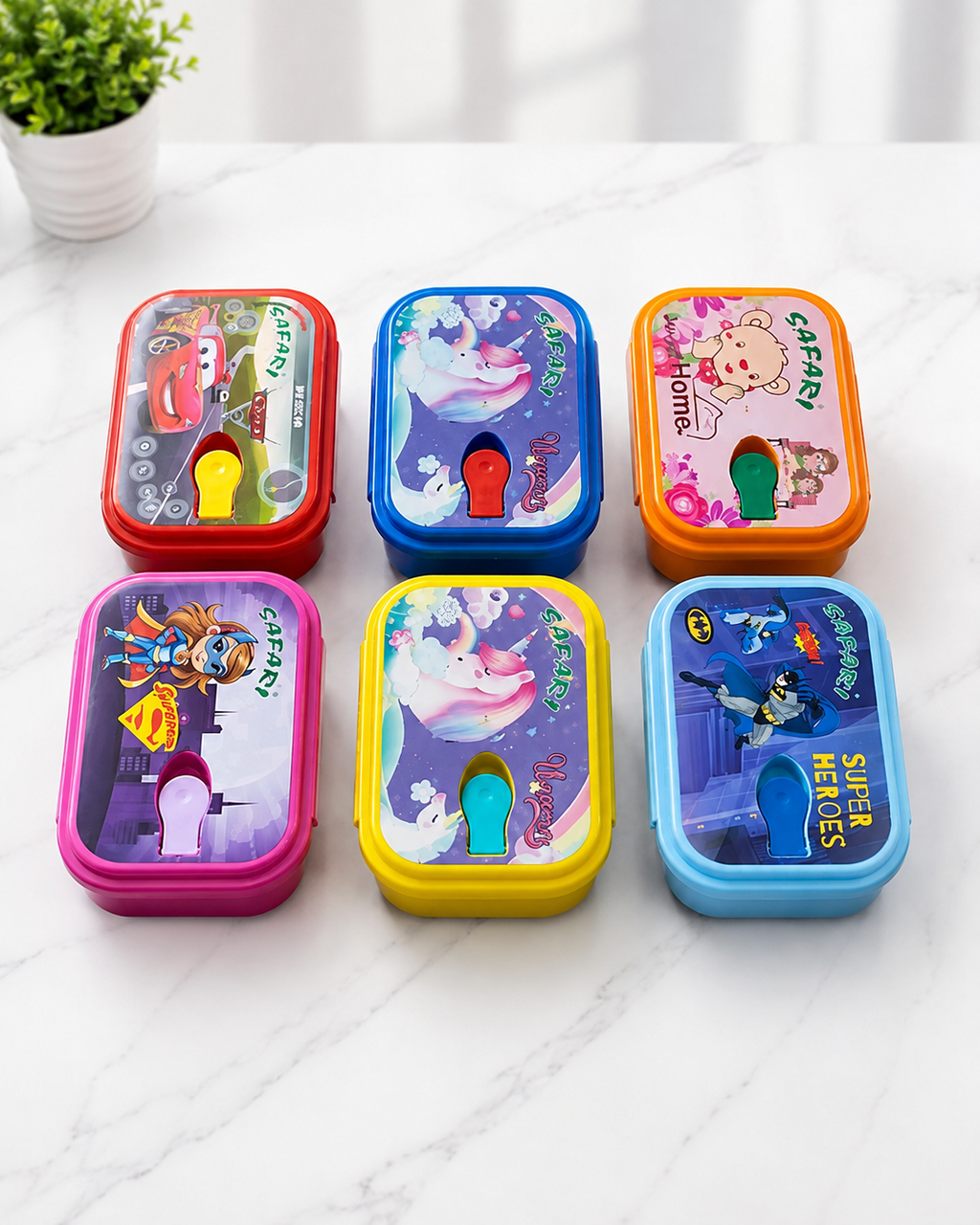 Collection of GenZ Lunch Box in multiple colours