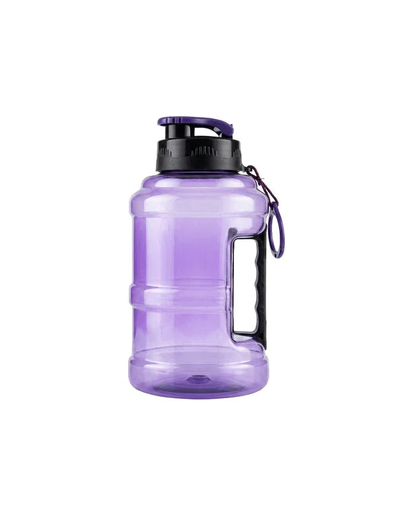 1250ml purple sports water bottle with handle, BPA-free reusable plastic water bottle for gym, office and travel